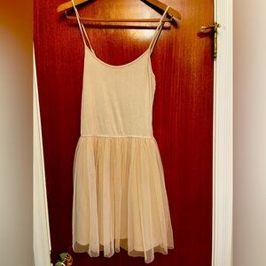 Spaghetti strap dress with tulle skirt